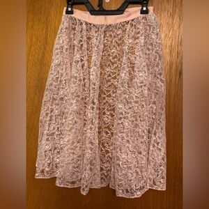 Elegant Lace Pink Apron/Overlay